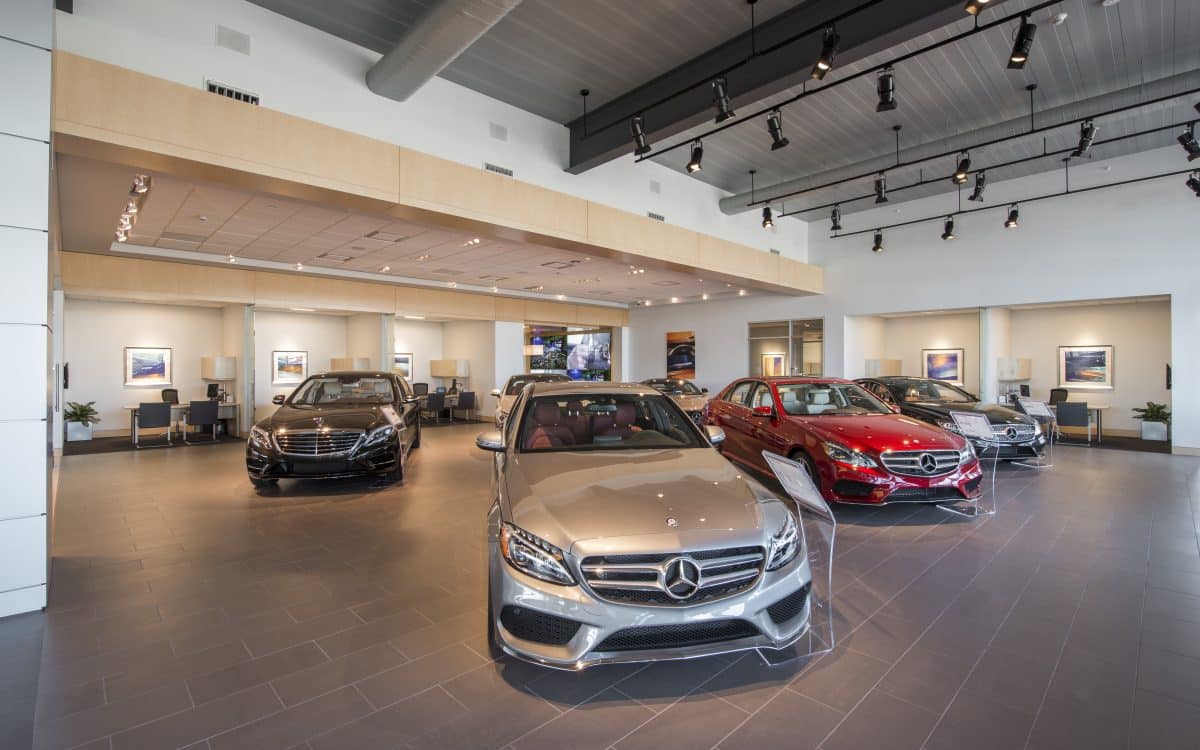 Mercedes - benz dealer showroom.