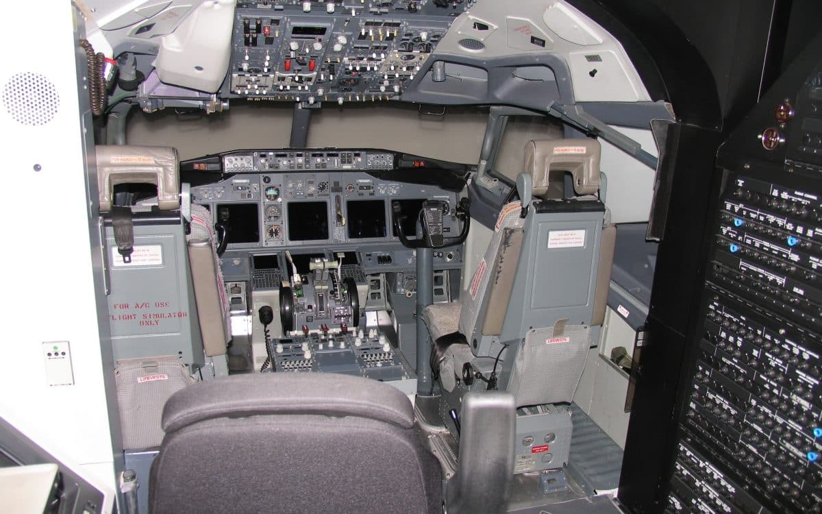 Cockpit of a plane.