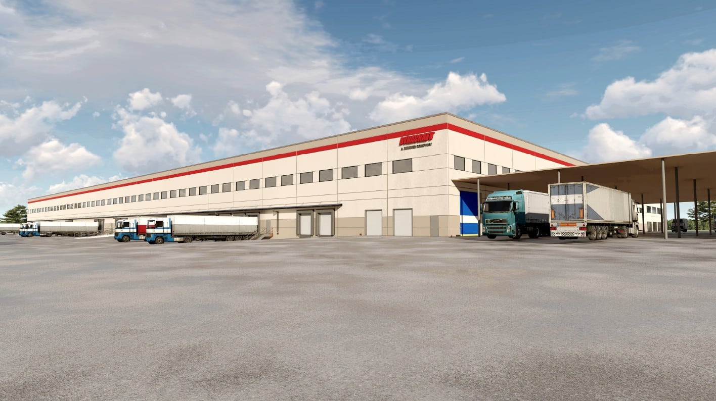 3D Rendering of a large manufacturing facility