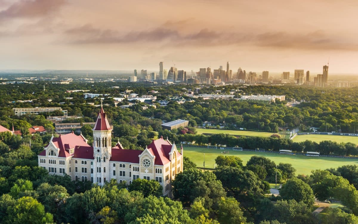 Aerial view of the university of texas at austin, texas.